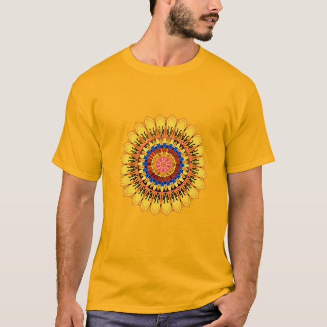Gyllen solstrålning skjorta t shirt (Framsida)
