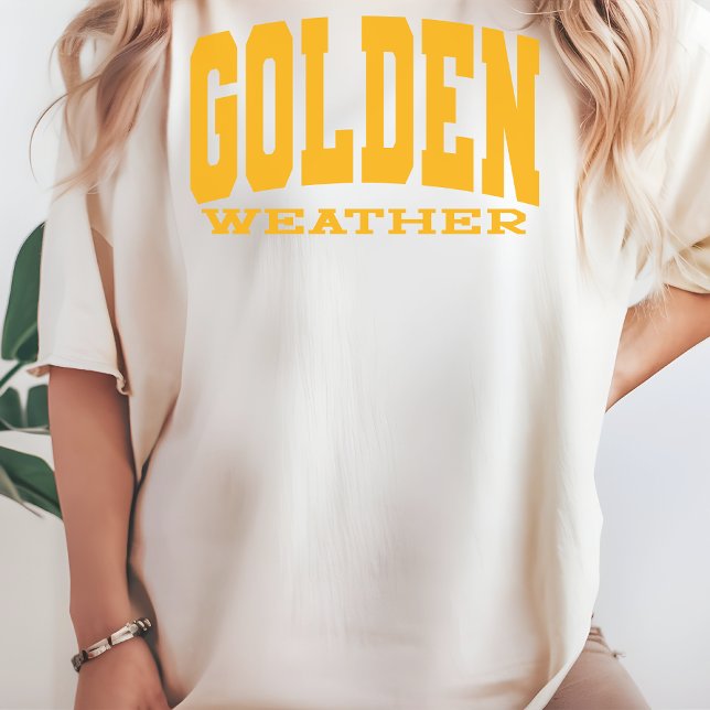 Gyllen Väder Tröja Strandig Semester Tröja åt Henn (golden weather shirt, summer vibes shirt, beachy vibes tee, vacation t-shirt, summer t-shirt,)