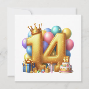Gyllene 14-årsdag inbjudningar
