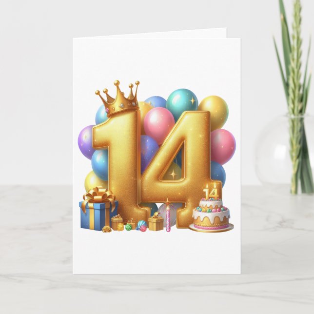 Gyllene 14-årsdag kort (Framsida)