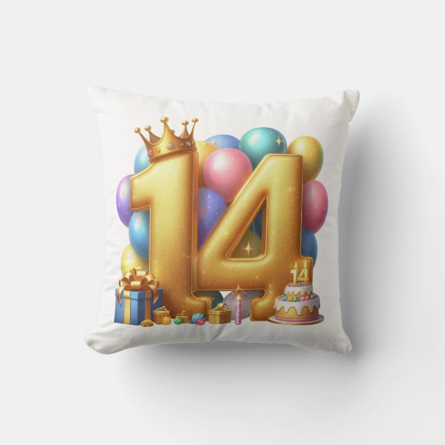 Gyllene 14-årsdag kudde (Framsida)
