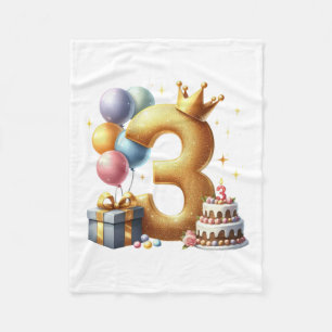 Gyllene 3-årsdag fleecefilt
