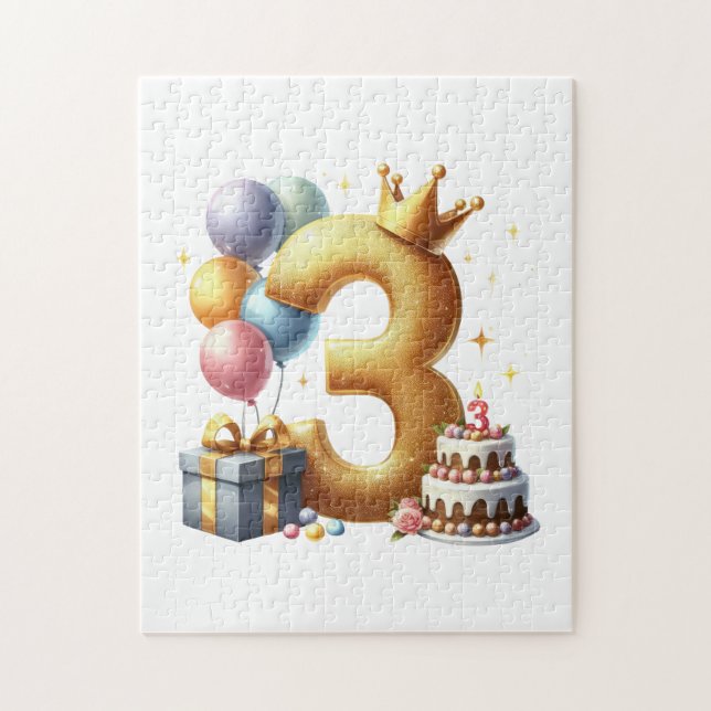 Gyllene 3-årsdag pussel (Vertikal)