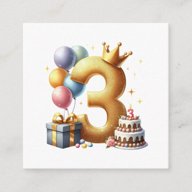 Gyllene 3-årsdag tilläggskort (Framsida)