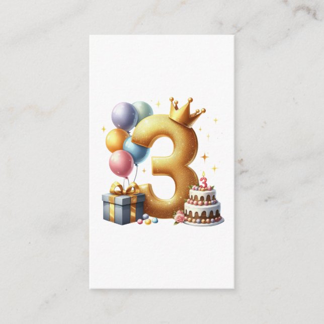 Gyllene 3-årsdag tilläggskort (Framsida)
