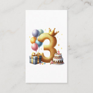 Gyllene 3-årsdag visitkort