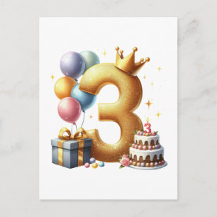 Gyllene 3-årsdag vykort