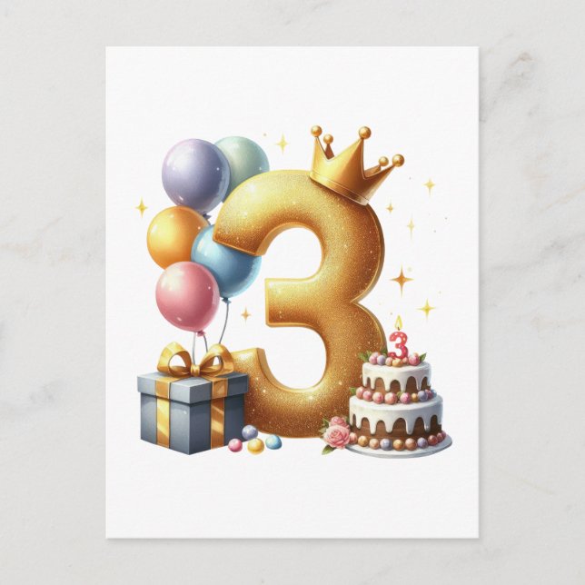 Gyllene 3-årsdag vykort (Framsida)
