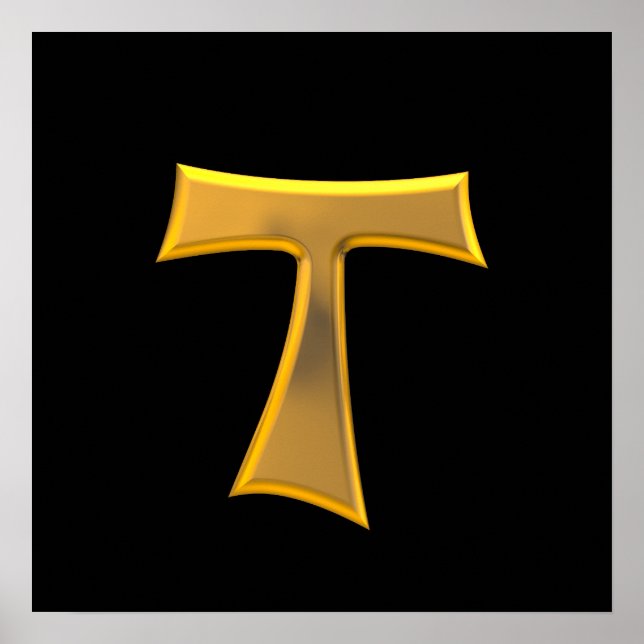 Gyllene 3D-utseendet Franciscan Tau Kor Poster (Framsidan)