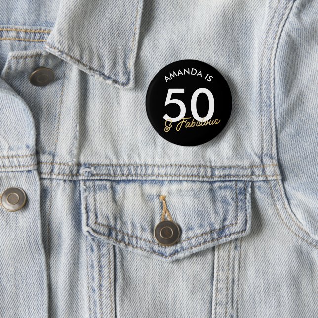 Gyllene 50-års och fantastisk födelsedagspresent m knapp (In Situ)