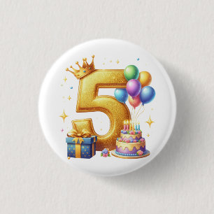Gyllene 5-års födelsedag knapp