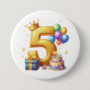 Gyllene 5-års födelsedag knapp