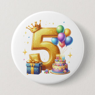 Gyllene 5-års födelsedag knapp