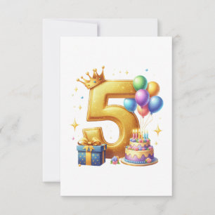 Gyllene 5-års födelsedag OSA kort