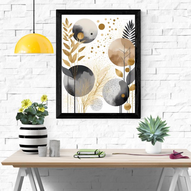 Gyllene Abstrakt Art, modern minimalistisk Poster (Skapare uppladdad)