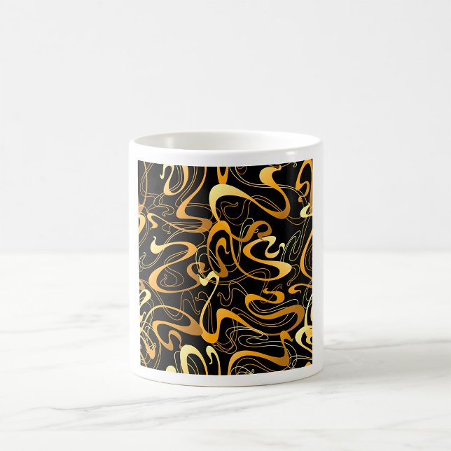 Gyllene Abstrakt Virvelmönster Kaffemugg (Skapare uppladdad)
