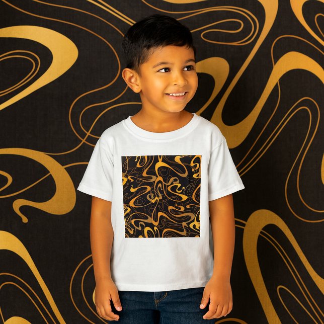 Gyllene Abstrakt Virvelmönster T Shirt (Skapare uppladdad)