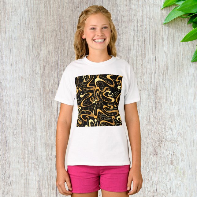 Gyllene Abstrakt Virvelmönster T Shirt (Skapare uppladdad)