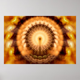 Gyllene Amber Gudomlig Utstrålning Mandala Poster