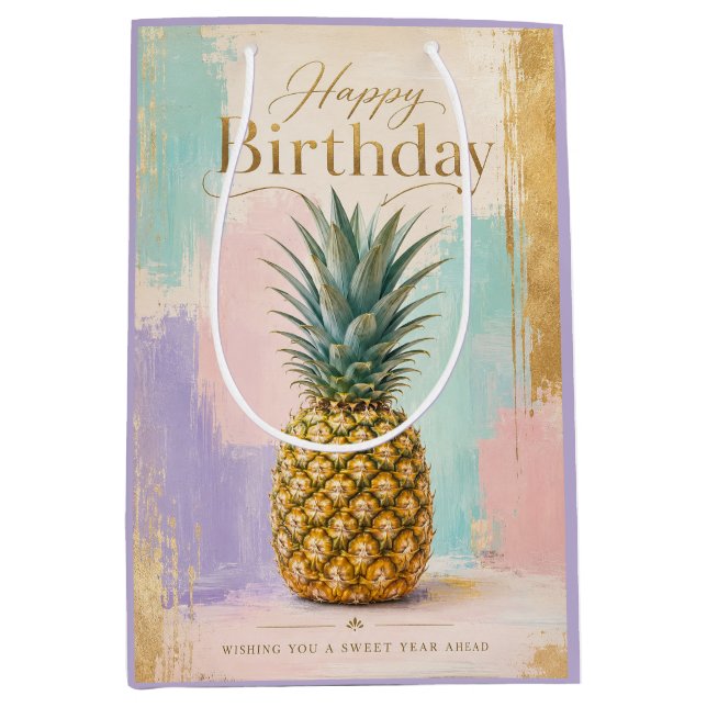 Gyllene Ananas Tropisk Födelsedag (Framsidan)