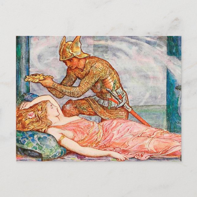 Gyllene andedräkt för Mejeriprinsessan Dawn Vykort (Framsida)