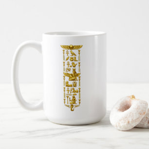 Gyllene antika egyptiska symboler – Lyxiga hierogl Kaffemugg