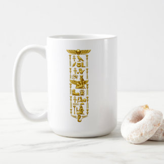 Gyllene antika egyptiska symboler – Lyxiga hierogl Kaffemugg
