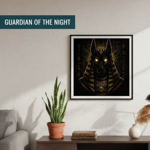 Gyllene Anubis egyptiska Gud Poster