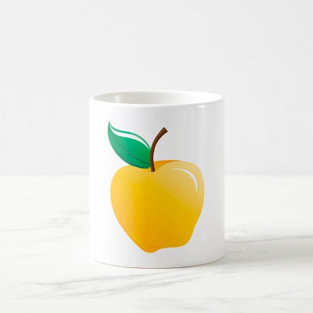 Gyllene äpple ljust gult frukt kaffemugg (Skapare uppladdad)