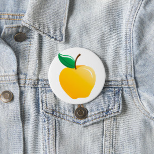 Gyllene äpple ljust gult frukt knapp