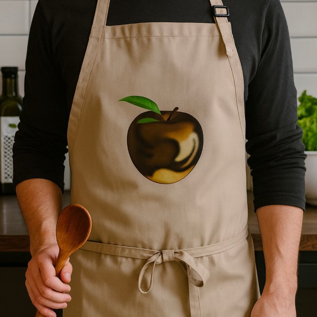 Gyllene äpple med blad metallisk glans förkläde (Skapare uppladdad)