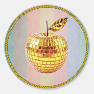 Gyllene Äpple Runt Klistermärke