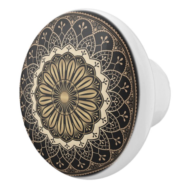 Gyllene arabesk mandala-mönster  knopp (Höger)