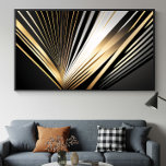 Gyllene Art Deco-strålning Poster<br><div class="desc">Förvandla dina projekt med denna strålande konst. Guld- och svarta linjer skapar en djup- och lyxeffekt i Art Deco-stil. Perfekt för albumomslag, galainbjudningar och högklassig varumärkesprofilering. Imponera med elegans och visuell dynamik.</div>