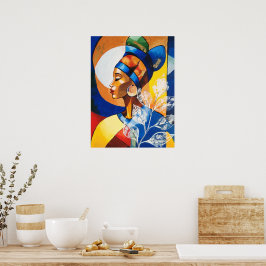 Gyllene arv: Vibrerande afrikansk drottning väggko Poster