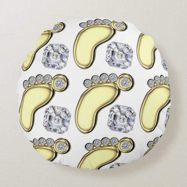 Gyllene babyfot rund kudde (Framsidan)