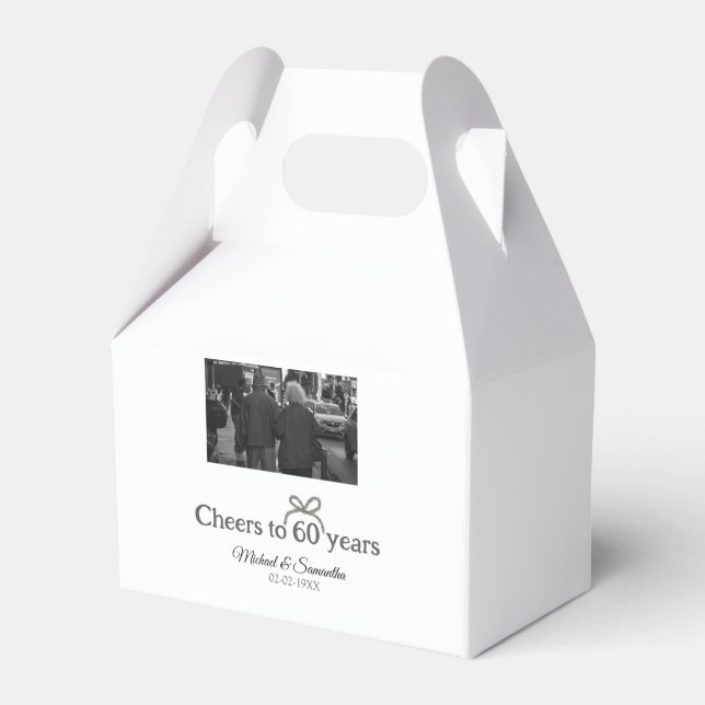 Gyllene båge firar 60-års jubileum för bröllop  presentaskar (Framsidan Sidan)