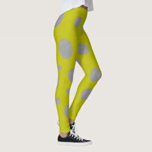 Gyllene bakgrund med silverprickar leggings