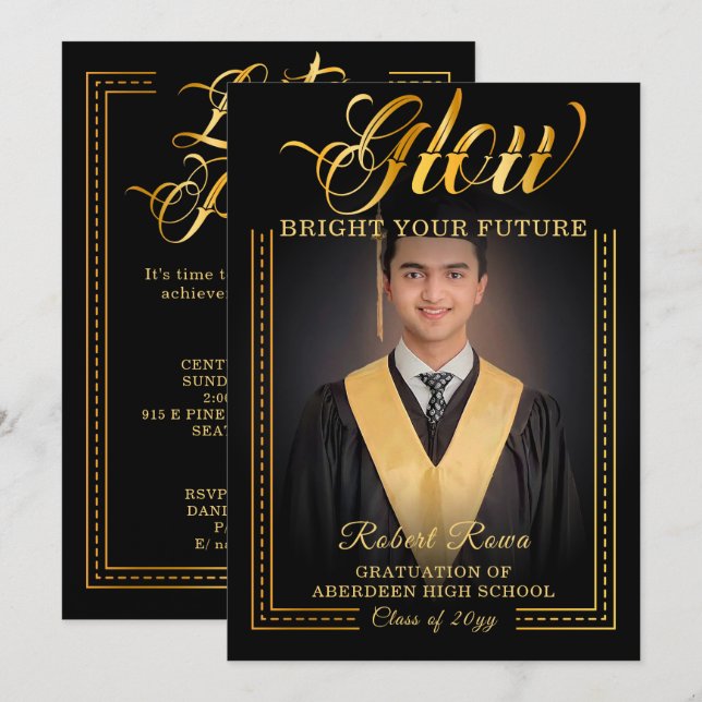 Gyllene beröring Lys upp din framtid. Inbjudningar (Fram/baksida)