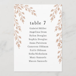 Gyllene blad Bordnummer med sittplatser Inbjudningar