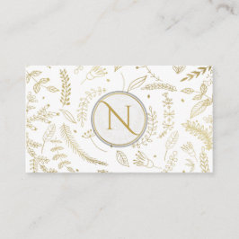 Gyllene blomblad rustika bröllopsbotaniska visitkort