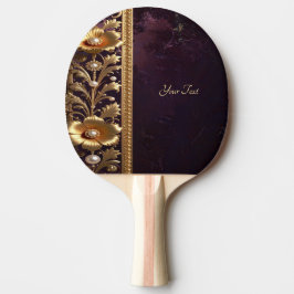 Gyllene Blommig Dekor Pingisracket