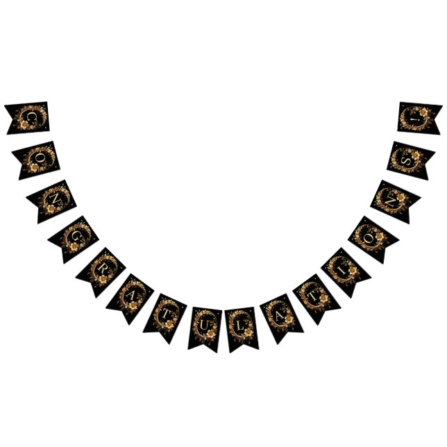 Gyllene Blommig Ornamenterad Ram Fana Flagga (Alla)