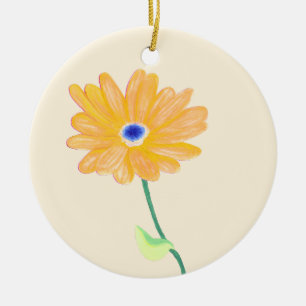 Gyllene Blomning Julgransprydnad Keramik
