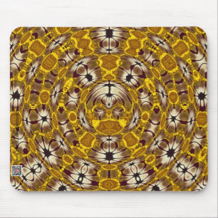 Gyllene blomster-mandala boho-mönster musmatta