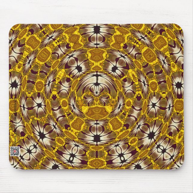 Gyllene blomster-mandala boho-mönster musmatta (Framsidan)
