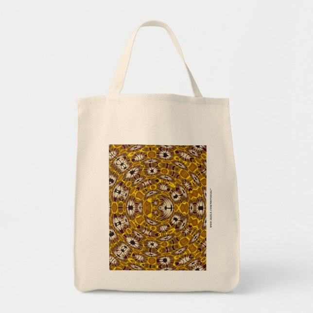 Gyllene blomster-mandala boho-mönster tygkasse (Framsidan)