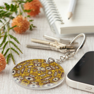 Gyllene blomster-mandalammuster i boho-stil