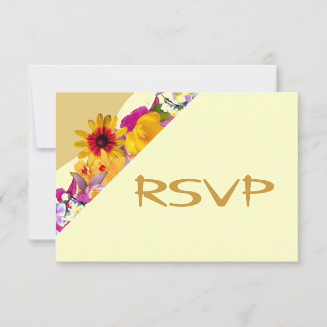 Gyllene blomsterbaldakin RSVP OSA Kort (Framsida)