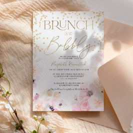 Gyllene blomsterlig brunch bubblig bröllopsfest bu